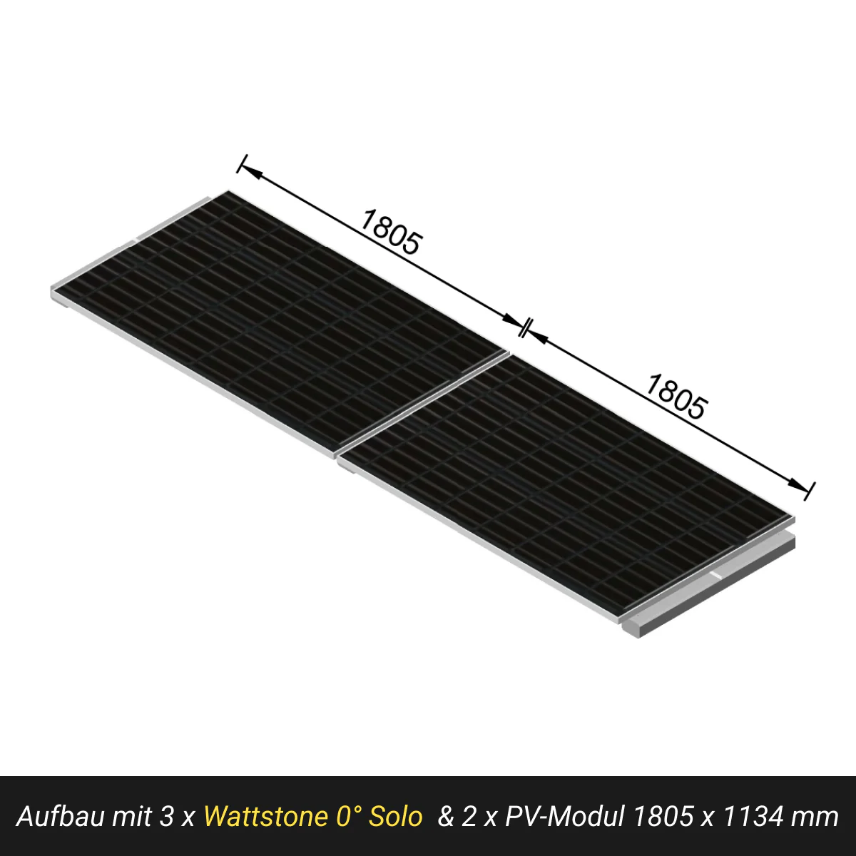 Wattstone 0° Solo Flachdachaufständerung aus Feinbeton