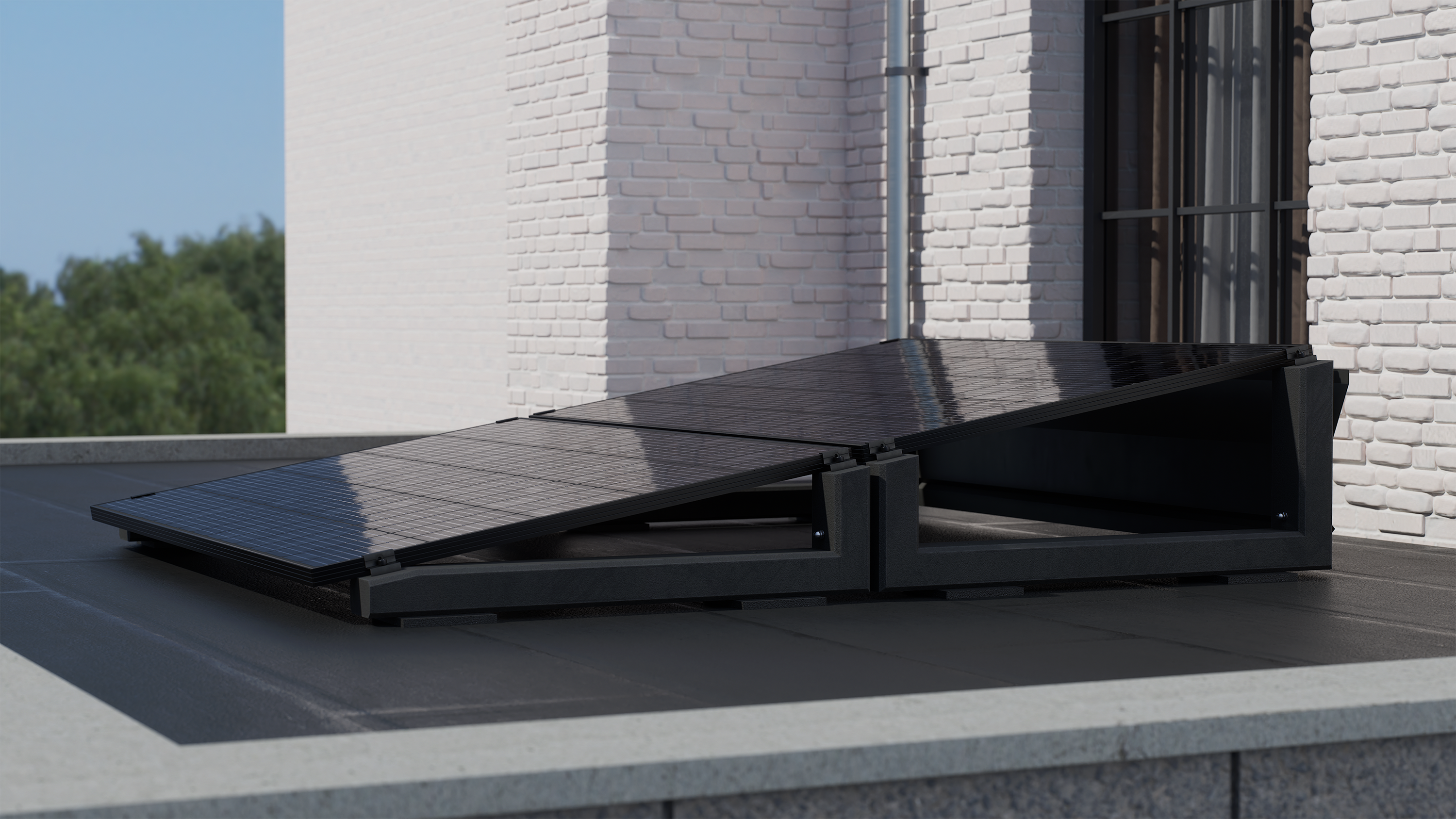 Wattstone 10° XL Anthrazit — PV-Aufständerung aus Feinbeton