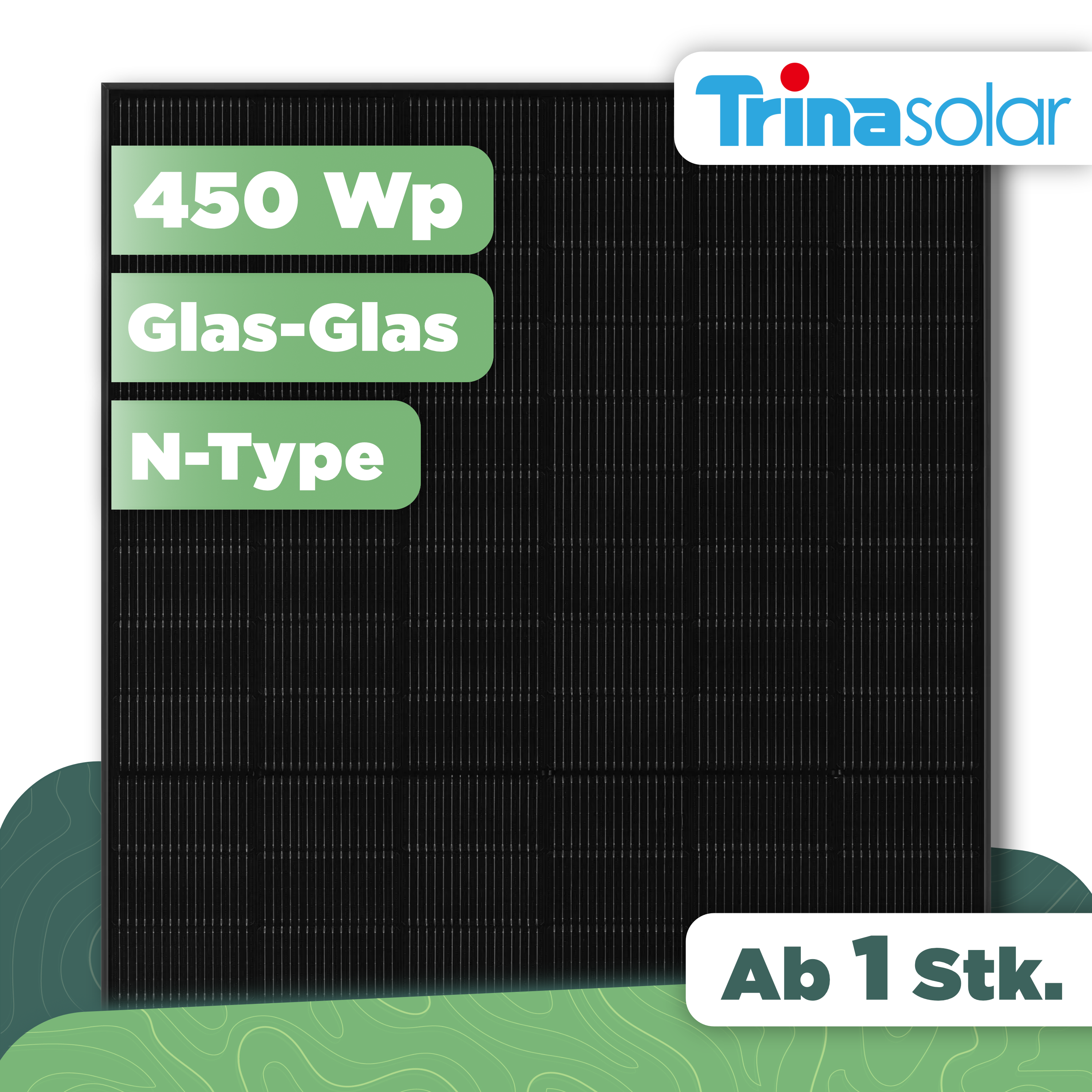 Trina Vertex S+ 450 Wp NEG9R.25 — Glas-Glas Full Black PV-Modul - 1 Stk (Einzelmodul)