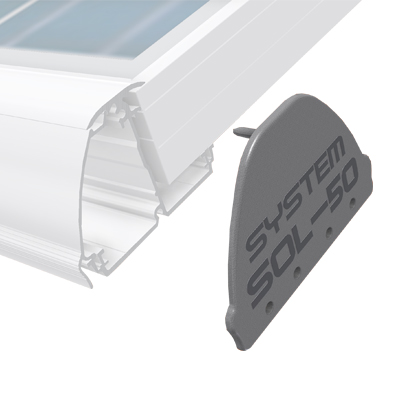 SOL-50 Horizontalendkappe Kunststoff grau Premium 1 Stk (einzeln)