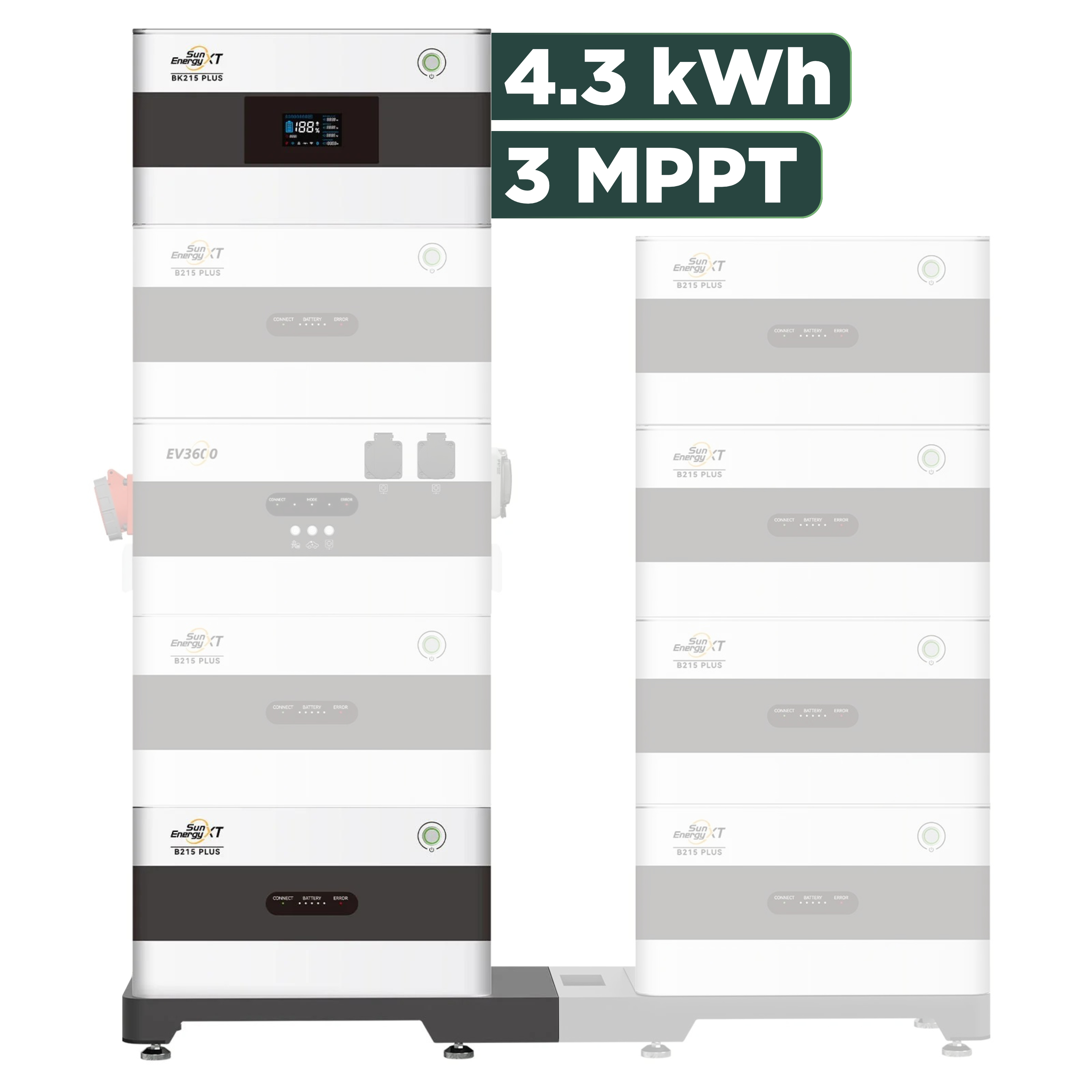SunEnergyXT Plus (bis 17,2 kWh) Konfigurator 3000 Wp — mit BK215 / 4,3 kWh / Solyco 500 Wp Bifazial / 6 Module