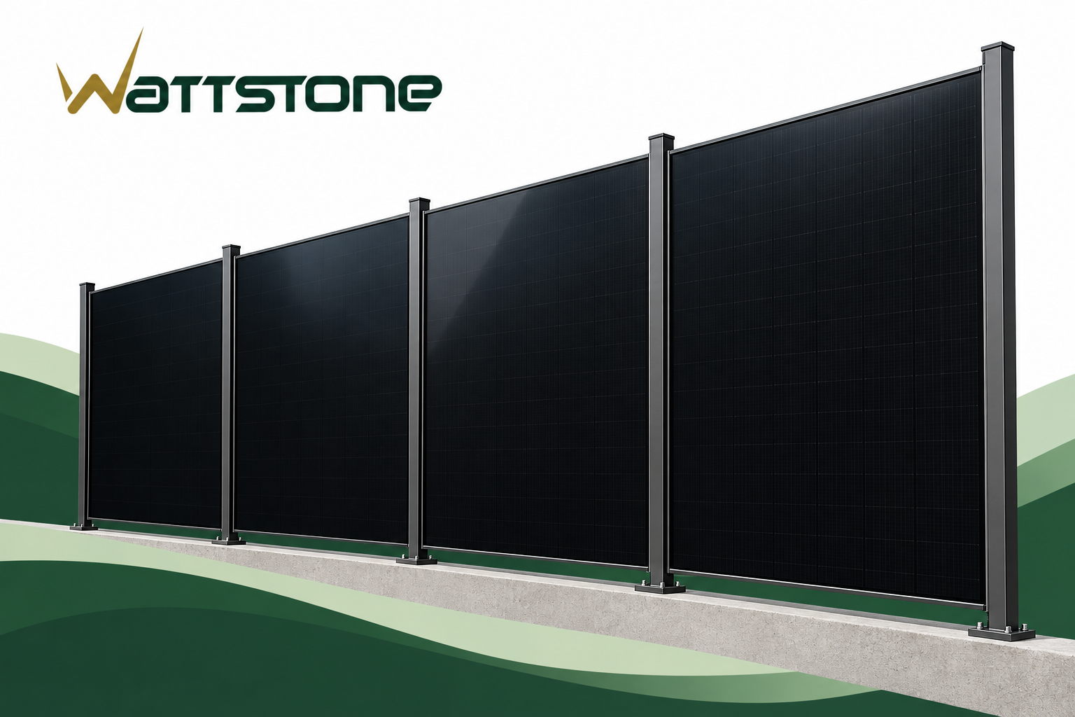 Wattstone ZaunPV Blacksteel — Individueller PV-Zaun