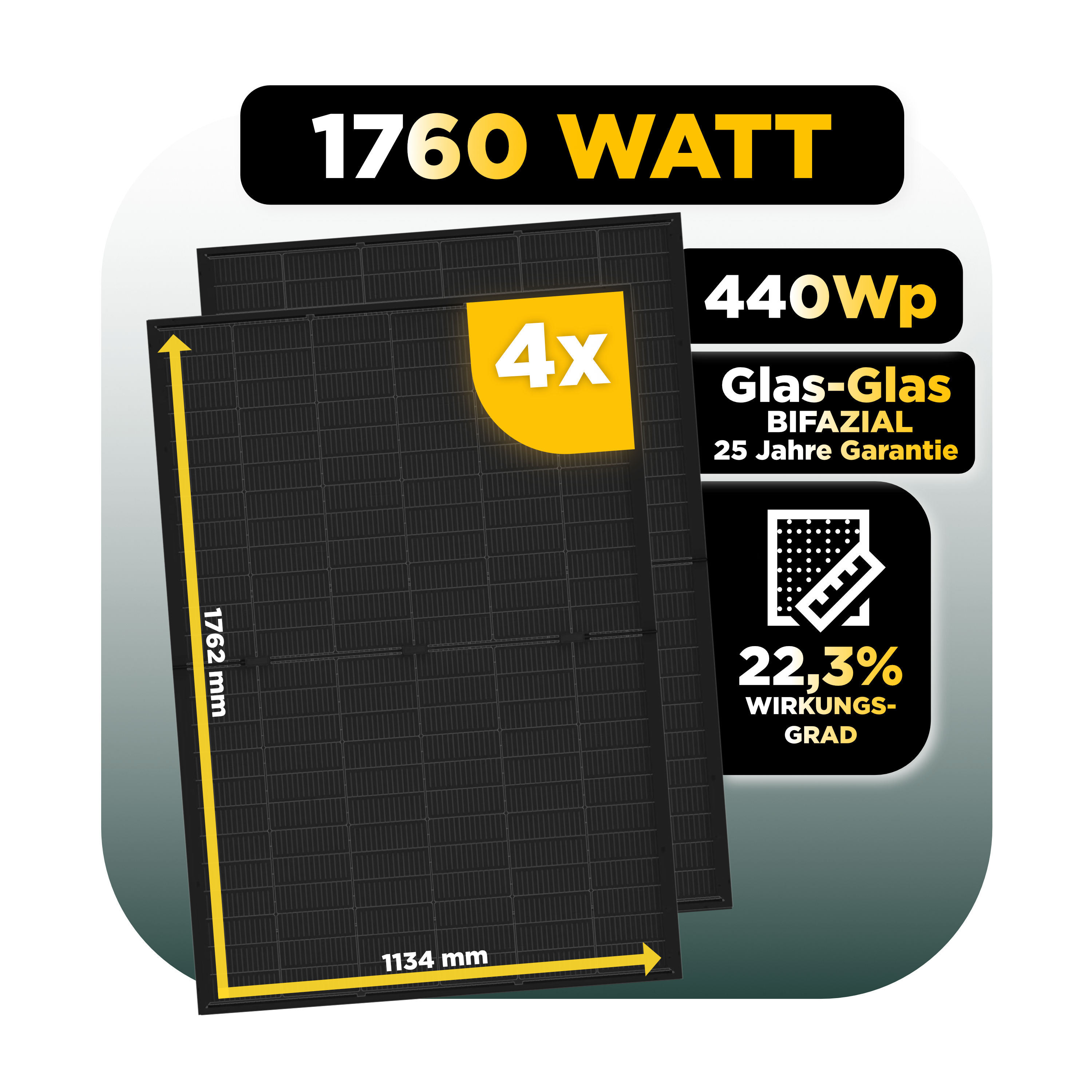 SunEnergyXT 500 Serie 1760 Wp — SunEnergyXT 500 Pro (2400 W) / 30 kWh / IR Lesekopf / Trina 440 Wp / 4 Module