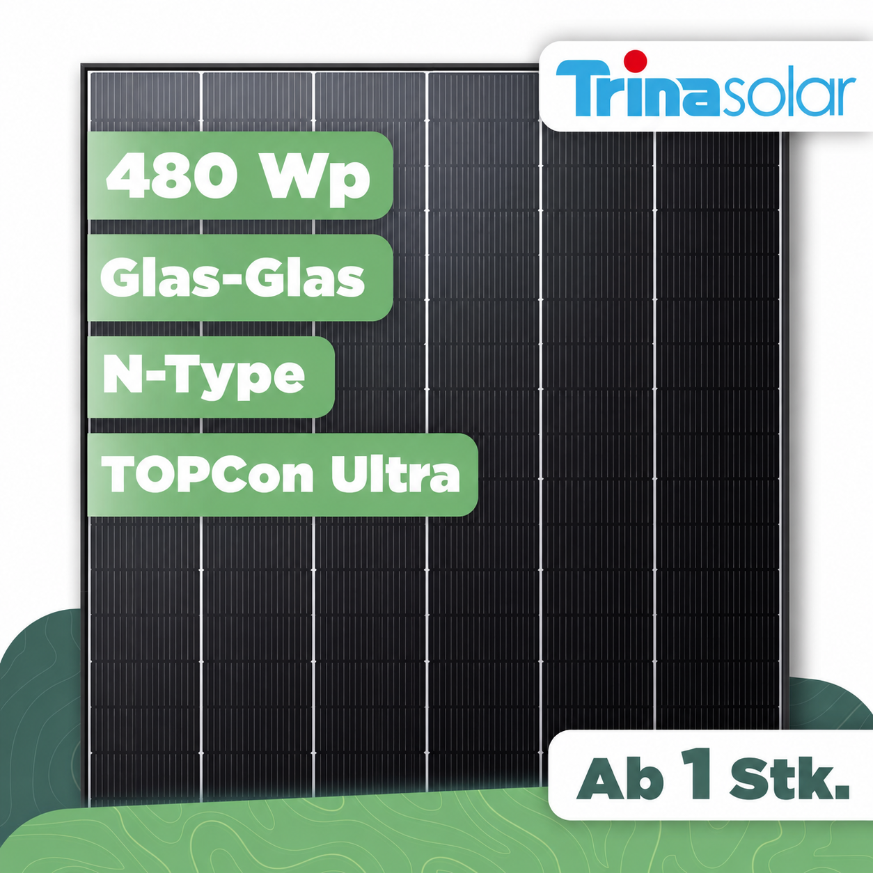 Trina Solar TSM-480NEG9RP.28Z Vertex S+ G3 — 480 Wp Glas-Glas TOPCon Ultra PV-Modul - 1 Stk (Einzelmodul)