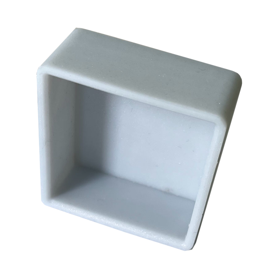 Endkappe für Montageschiene — 40x40 mm, EPDM, grau