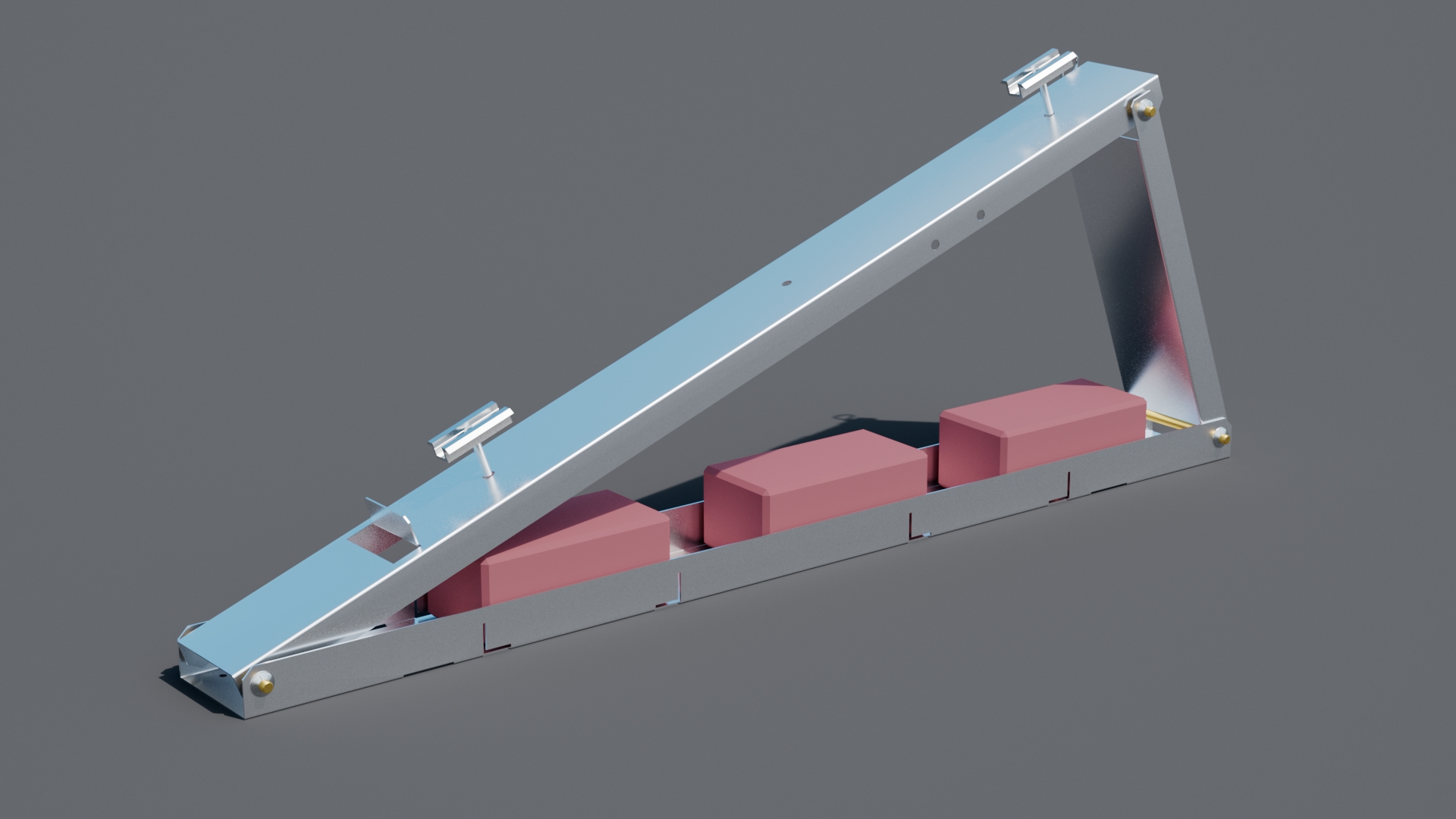 Balkonkraftwerk-Aufständerung — Flachdach  für 2 x PV-Module (hintereinander) RH 30 mm und 35 mm