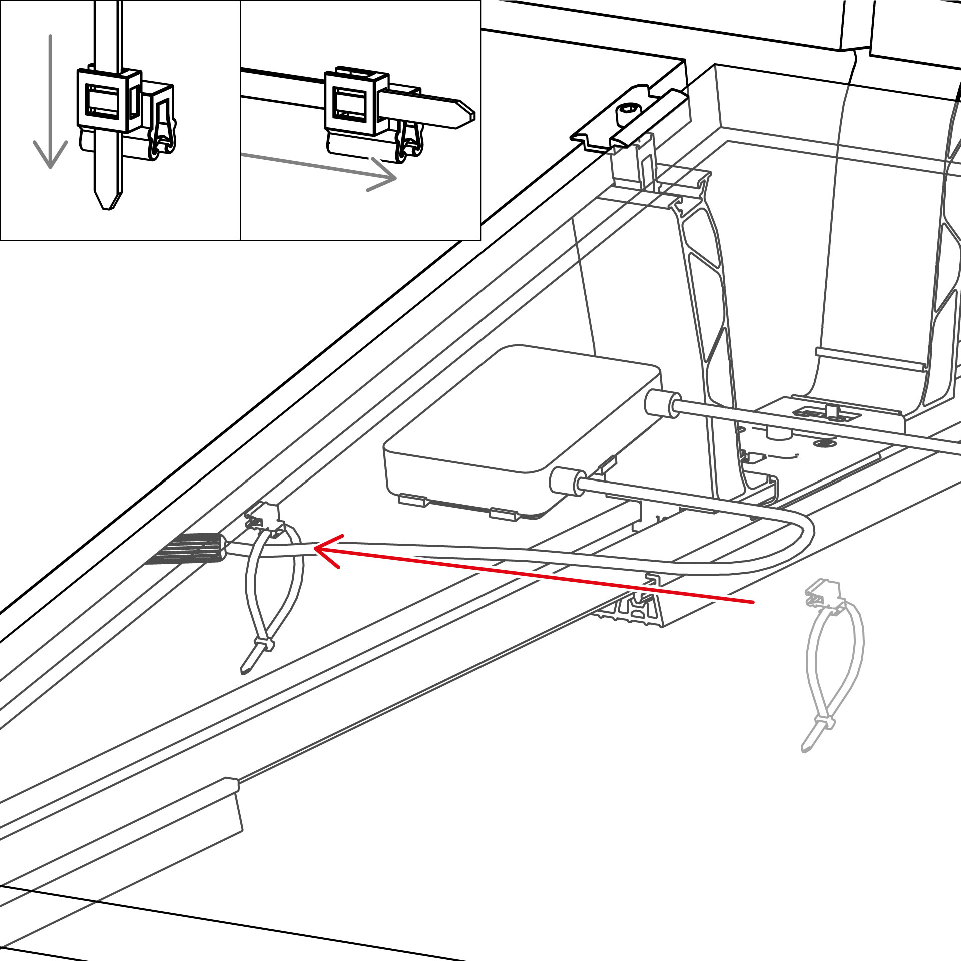 K2 Systems - Cable Manager PA66W — Kabelbinder mit Steckbefestigung (2002870)