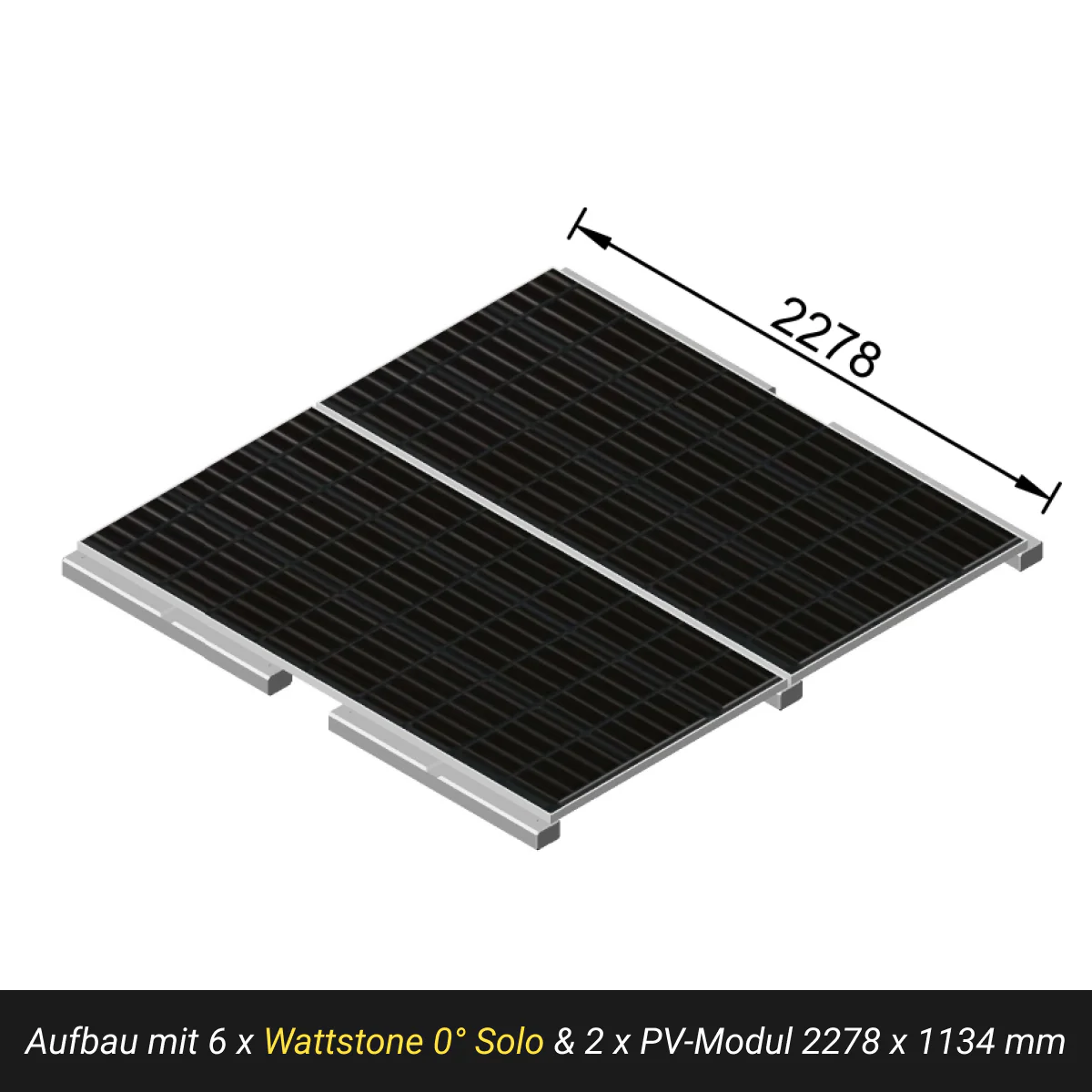 Wattstone 0° Solo Flachdachaufständerung aus Feinbeton