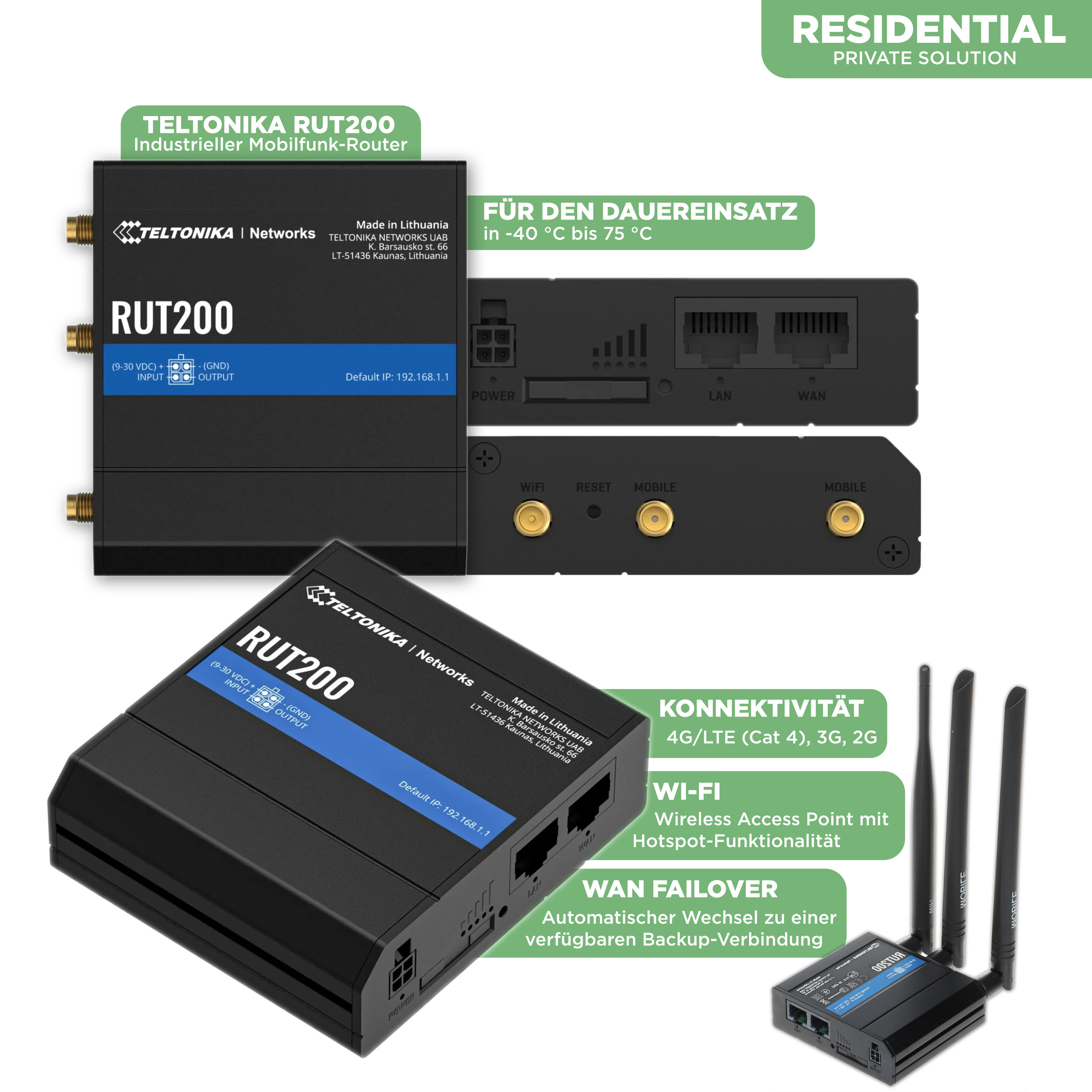 IoT Triple SIM-Karte 10 Jahre — inkl. RUT200 Router - 2G, 4G, NB-IoT und LTE-M für PV-Anlagen, Datenlogger und DIY Projekte